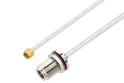 PE3C10103 - 2.92mm Male to N Female Bulkhead Cable Using PE-SR402FL Coax