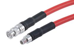 PE3C10272 - Plenum BNC Male to SMA Male Low Loss Cable Using LMR-400-LLPX Coax with Times Microwave Components