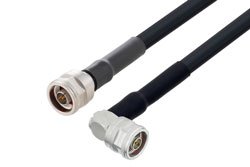 PE3C1028/HS - N Male to N Male Right Angle Low Loss Cable Using LMR-400-UF Coax with HeatShrink