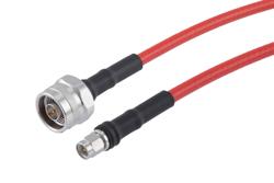 PE3C10283 - Plenum N Male to SMA Male Low Loss Cable Using LMR-240-LLPX Coax with Times Microwave Components
