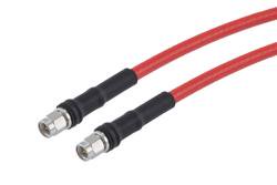 PE3C10285 - Plenum SMA Male to SMA Male Low Loss Cable Using LMR-240-LLPX Coax with Times Microwave Components