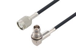 PE3C1029 - TNC Male to TNC Female Right Angle Bulkhead Low Loss Cable Using LMR-200 Coax