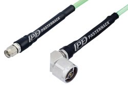 PE3C1037 - SMA Male to N Male Right Angle Low Loss Cable Using PE-P142LL Coax, RoHS