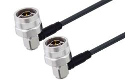 PE3C10376 - N Male Right Angle to N Male Right Angle Low Loss Cable Using TCOM-195 Coax With Times Microwave Components