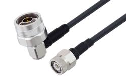 PE3C10392 - Fire Rated N Male Right Angle to TNC Male Low Loss Cable Using TCOM-195-FR Coax With Times Microwave Components