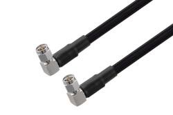 PE3C10396 - Fire Rated SMA Male Right Angle to SMA Male Right Angle Low Loss Cable Using TCOM-240-FR Coax With Times Microwave Components