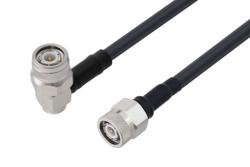 PE3C10403 - Fire Rated TNC Male to TNC Male Right Angle Low Loss Cable Using TCOM-240-FR Coax With Times Microwave Components