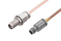 PE3C10449 - 2.92mm Female Bulkhead to 1.85mm Female Cable Using RG405 Semi-Rigid Coax