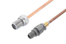 PE3C10454 - 2.92mm Female to 2.92mm Female Bulkhead Cable Using PE-118SR Semi-Rigid Coax