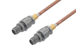 PE3C10456 - 2.92mm Female Bulkhead to 2.92mm Female Bulkhead Cable Using PE-118SR Semi-Rigid Coax