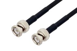 PE3C1160LF/HS - BNC Male to BNC Male Low Loss Cable Using LMR-240-UF Coax with HeatShrink, LF Solder