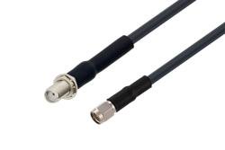 PE3C1209/HS - SMA Female Bulkhead to SMA Male Low Loss Cable Using LMR-195 Coax with HeatShrink