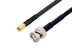PE3C1218/HS - SMA Male to BNC Male Low Loss Cable Using LMR-240-UF Coax with HeatShrink