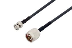 PE3C1349/HS - N Male to BNC Male Cable Using LMR-195 Coax with HeatShrink