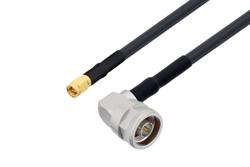 PE3C1355/HS - SMA Male to N Male Right Angle Low Loss Cable Using LMR-240-UF Coax with HeatShrink