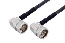 PE3C1359/HS - N Male Right Angle to N Male Right Angle Low Loss Cable Using LMR-240-UF Coax with HeatShrink