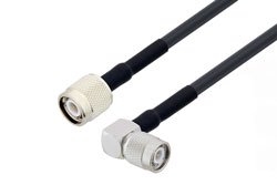 PE3C1489/HS - TNC Male to TNC Male Right Angle Low Loss Cable Using LMR-240-UF Coax with HeatShrink