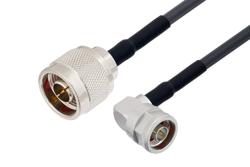 PE3C1490/HS - N Male to N Male Right Angle Low Loss Cable Using LMR-240-UF Coax with HeatShrink