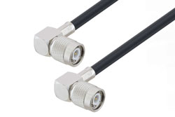 PE3C1492 - TNC Male Right Angle to TNC Male Right Angle Low Loss Cable Using LMR-240-UF Coax