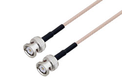 PE3C1527LF/HS - BNC Male to BNC Male Cable Using RG316-DS Coax with HeatShrink, LF Solder