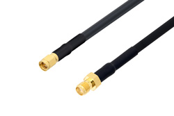 PE3C1589/HS - SMA Male to SMA Female Cable Using LMR-240-UF Coax with HeatShrink