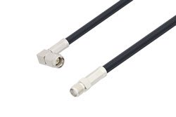 PE3C1590 - SMA Male Right Angle to SMA Female Low Loss Cable Using LMR-195 Coax