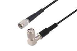 PE3C1677 - SMA Male to TNC Male Right Angle Low Loss Cable Using PE-C100-LSZH Coax