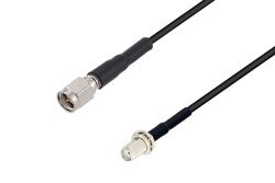 PE3C1724 - SMA Male to SMA Female Bulkhead Low Loss Cable Using LMR-100 Coax