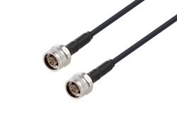 PE3C1737/HS - N Male to N Male Low Loss Cable Using LMR-240-UF Coax with Times Microwave Components with HeatShrink