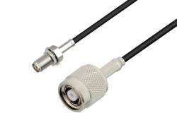 PE3C1758 - Reverse Polarity SMA Jack Bulkhead to Reverse Polarity TNC Plug Low Loss Cable Using LMR-100 Coax
