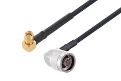 PE3C1761/HS - SMA Male Right Angle to N Male Right Angle Low Loss Cable Using LMR-200 Coax with HeatShrink