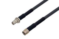 PE3C1866/HS - Reverse Polarity SMA Jack Bulkhead to Reverse Polarity SMA Plug Low Loss Cable Using LMR-195 Coax with HeatShrink