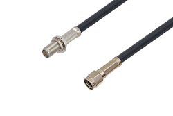PE3C1866 - Reverse Polarity SMA Plug to Reverse Polarity SMA Jack Bulkhead Low Loss Cable Using LMR-195 Coax