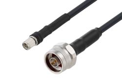 PE3C1877 - SMA Male to N Male Low Loss Cable Using LMR-240-UF Coax with Times Microwave Components