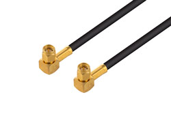 PE3C1905 - SMA Male Right Angle to SMA Male Right Angle Low Loss Cable Using LMR-200 Coax