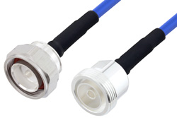  7/16 DIN Male to 7/16 DIN Female LSZH Jacketed Low PIM Cable 100 CM Length Using SR401FLJ Low PIM Coax, RoHS