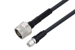 PE3C2038/HS - SMA Male to N Male Low Loss Cable Using LMR-240 Coax With Times Microwaves Components with HeatShrink