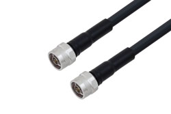 PE3C2080LF/HS - N Male to N Male Low Loss Cable Using LMR-400-UF Coax with Times Microwave Components with HeatShrink, LF Solder