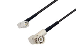 PE3C2126/HS - SMA Male Right Angle to BNC Male Right Angle Low Loss Cable Using LMR-100 Coax with HeatShrink