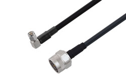 PE3C2129 - SMA Male Right Angle to N Male Low Loss Cable Using LMR-240 Coax with Times Microwave Components