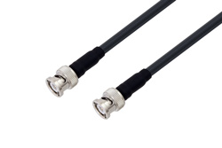 PE3C2156/HS - BNC Male to BNC Male Low Loss Cable Using LMR-240-UF Coax with Times Microwave Components with HeatShrink