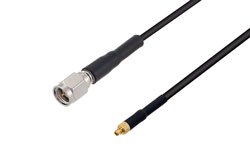 PE3C2196 - SMA Male to MMCX Plug Low Loss Cable Using LMR-100 Coax
