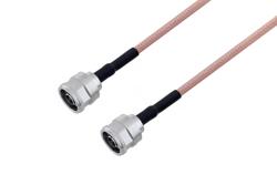 PE3C2255/HS - N Male to N Male Cable Using RG142 Coax with HeatShrink