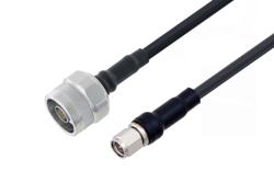 PE3C2279LF/HS - N Male to SMA Male Low Loss Cable Using LMR-200-UF Coax with Times Microwave Components with HeatShrink, LF Solder