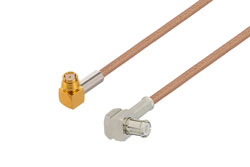 PE3C2283/PH270 - SMP Female Right Angle to MCX Plug Right Angle Cable Using RG178 Coax with 270 Deg. Clock
