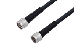 PE3C2309/HS - N Male to N Male Low Loss Cable Using LMR-400 Coax with Times Microwave Components with HeatShrink