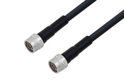 PE3C2309LF/HS - N Male to N Male Low Loss Cable Using LMR-400 Coax with Times Microwave Components with HeatShrink, LF Solder