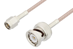 PE3C2360LF - SMA Male to BNC Male Cable Using RG316 Coax, LF Solder, RoHS