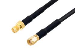 PE3C2427/HS - Reverse Polarity SMA Jack to Reverse Polarity SMA Plug Low Loss Cable Using LMR-240 Coax with HeatShrink