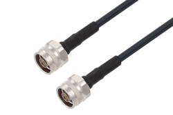 PE3C2462/HS - N Male to N Male Low Loss Cable Using LMR-240-DB Coax with Times Microwave Components with HeatShrink